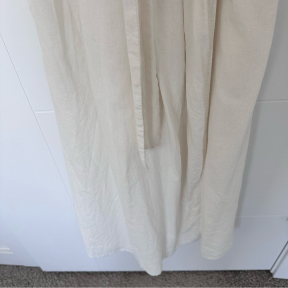 Urban Outfitters Gabrielle Linen Wrap Midi Dress Ivory - Picture 9 of 17